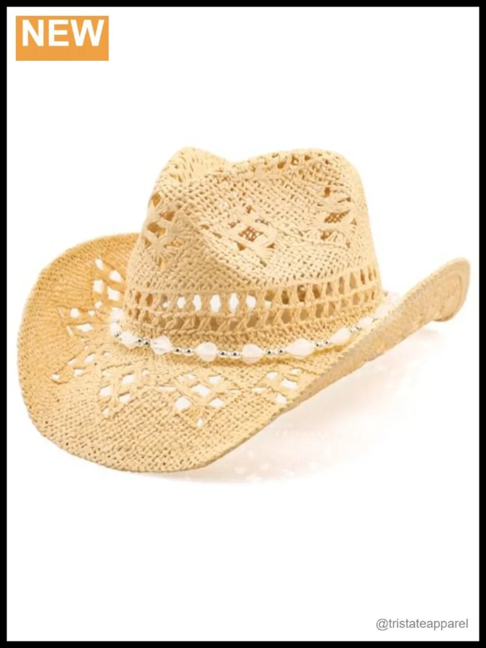 Natural Straw Cowboy Hat with Shapeable Brim Unisex